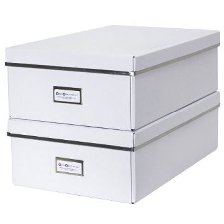 Bigso Fred Set of 2 Medium Rectangular Box, White