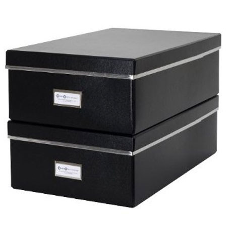Bigso Fred Set of 2 Medium Rectangular Box, Black