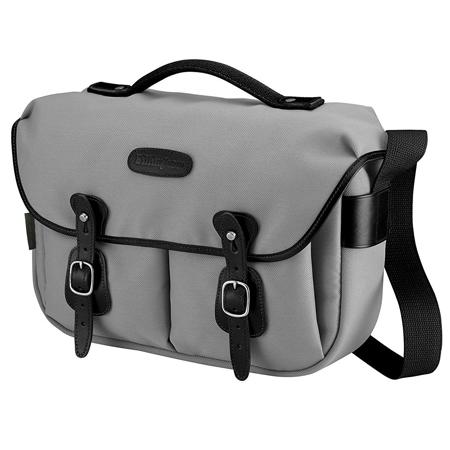 Billingham Hadley Pro Shoulder Bag, Gray Canvas Black Leather