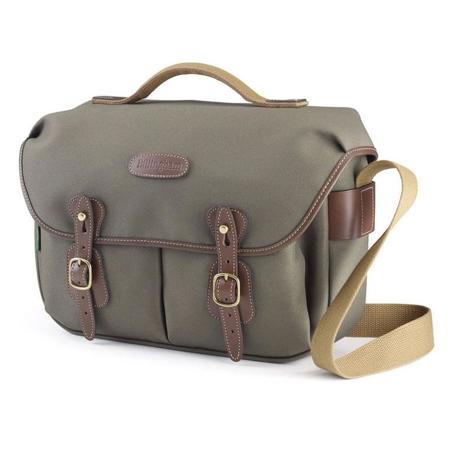 Billingham Hadley Pro Shoulder Bag, Sage FibreNyte Front with Chocolate Leather