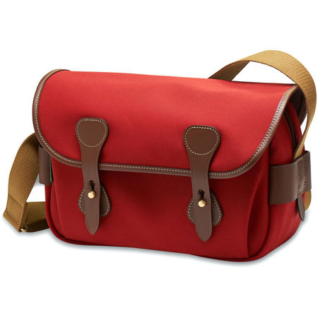 Billingham S3 Shoulder Bag, Burgundy Canvas/Chocolate Leather
