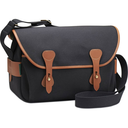 Billingham S4 Shoulder Bag, Black Canvas/Tan Leather BI 501601-70