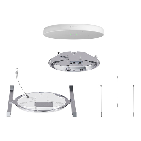 BizCom TeamConnect Ceiling Medium Microphone Array with White Flush Mount Kit