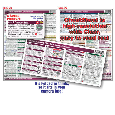 PhotoBert Photo CheatSheet for Canon EOS 70D DSLR Camera