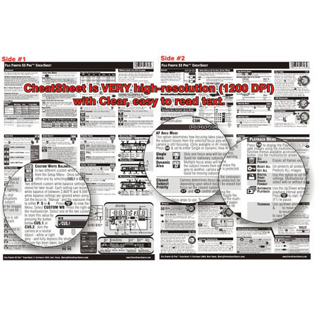 PhotoBert Photo CheatSheet for the Fujifilm FinePix S3 Pro Digital SLR Camera