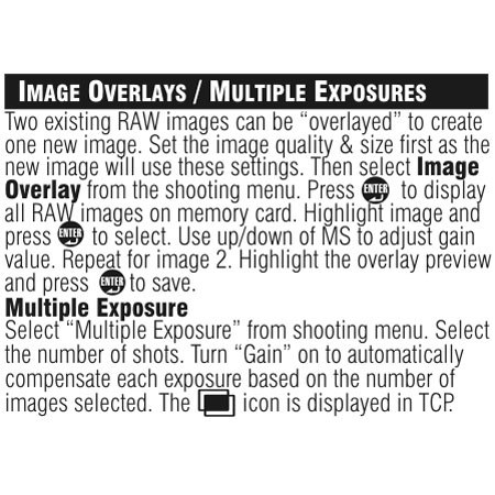 PhotoBert Photo CheatSheet for Nikon D2Xs/D2x TB7106