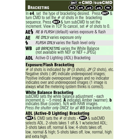 PhotoBert Photo CheatSheet for Nikon D3S SLR Camera
