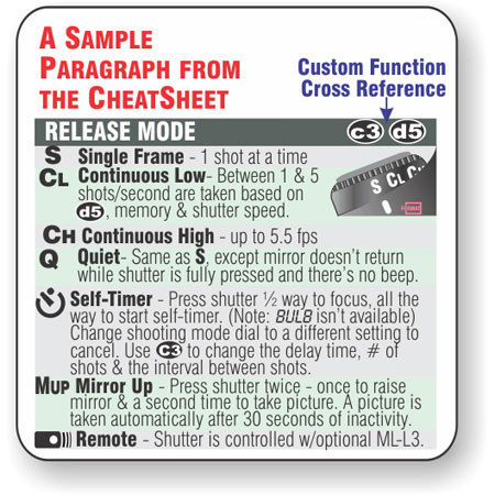 PhotoBert Photo CheatSheet for Nikon D60 SLR Camera