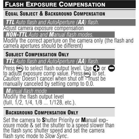 PhotoBert Photo Cheatsheet for Nikon SB-800 Speedlight