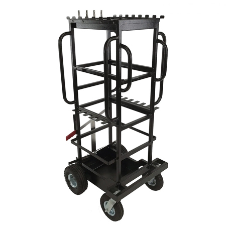 Backstage C-Stand Mini Steel Cart (Modular), Black Hammertone, 1000 lb Capacity
