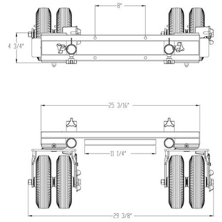 Backstage Magliner 8" Wheel Conversion Kit with Dual Wheels, Standard
