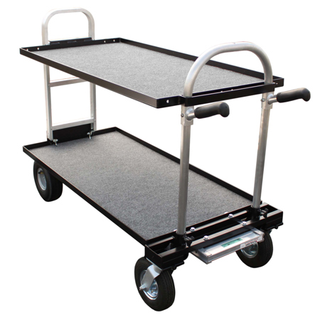 Backstage Magliner Senior (Modified) with 8" Wheel Conversion Kit (Standard), 24" Wide Top & Bottom Shelf, 30" HD Nose