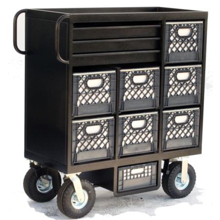 Backstage 7-Crate Set Box Mini Cart with Wheels