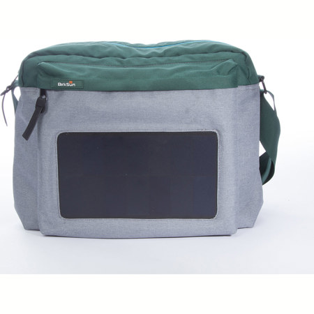 BirkSun 4.4W Connect Solar Charger Shoulder Bag for USB Devices, Teal/Gray