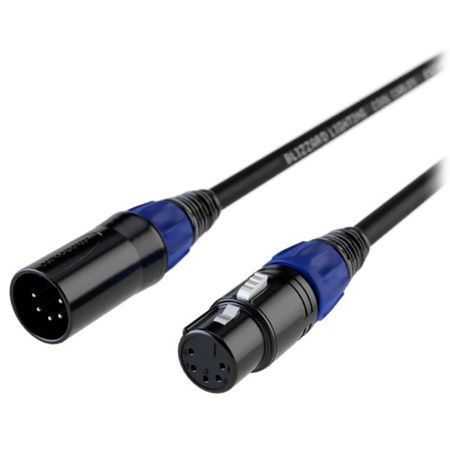 Blizzard Lighting 25' IP Rated 5-Pin XLR Male to XLR Female DMX Cool Cable