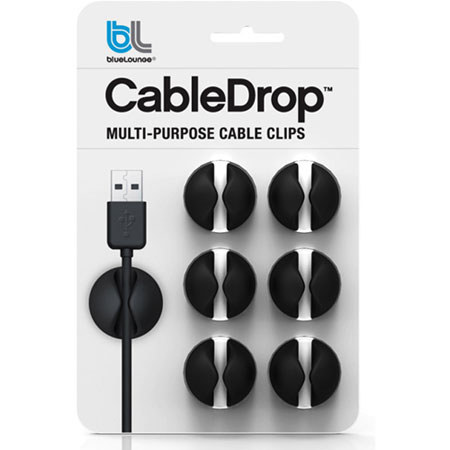 Bluelounge CDBT Design CableDrop for Cable Management - Black (Set of 6)