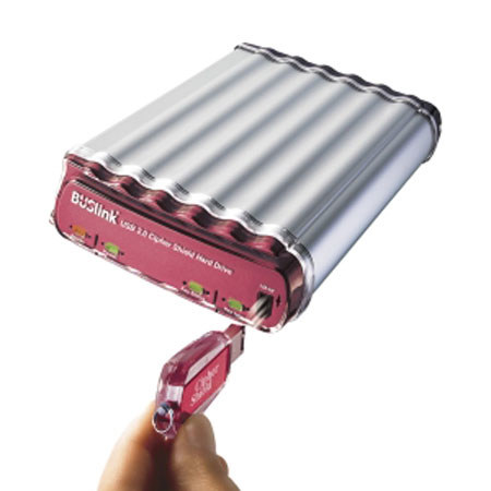 BUSlink 500GB 128-Bit Encrypted Hard Drive with USB