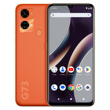 BLU G73 G0771 6.8" HD+ Infinity 128GB 4G LTE GSM Smartphone, Unlocked, Orange