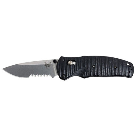 Benchmade Volli AXIS-Assist Folding Knife,3.26"Combo Edge Drop Point Satin Blade