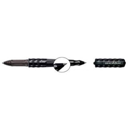 Benchmade 1101 Aluminum Pen with Carbide Tip, Gray Body, Black Grip, Black Ink
