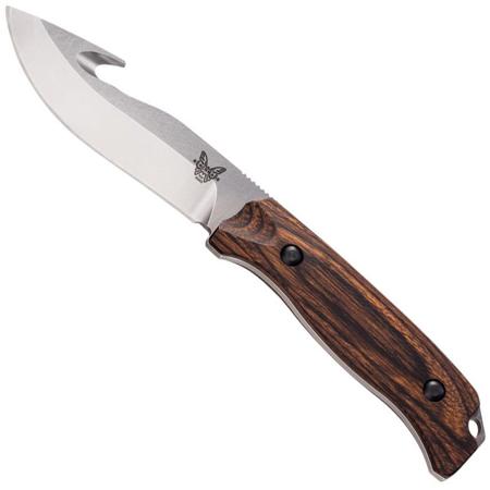 Benchmade 15003-2 Saddle Mountain Skinner 4.17" Plain Blade Knife, Wood Handle