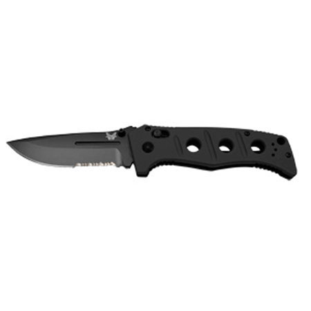 Benchmade Adamas AXIS Folding Knife, 3.82" Black Combo Edge Drop-Point Blade