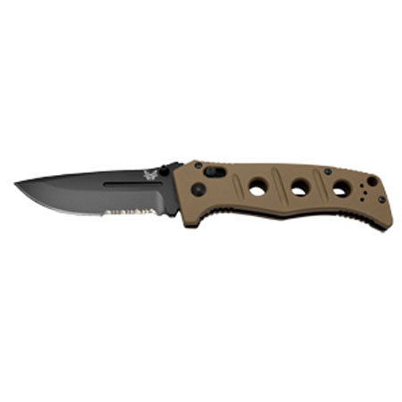 Benchmade Adamas AXIS Folding Knife, 3.82" Black Combo Edge Drop-Point Blade