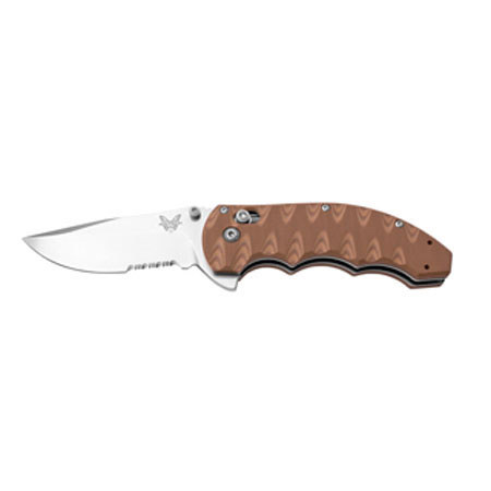 Benchmade AXIS Flipper Folding Knife, 3.18" Satin Combo Edge Drop-Point Blade