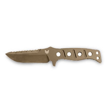 Benchmade Adamas Fixed Blade Plain Edge Knife with Desert Sand Coated Blade