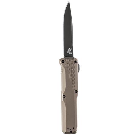 Benchmade Phaeton OTF Folding Knife, 3.45" Carbon Coated Fine Edge Drop Point