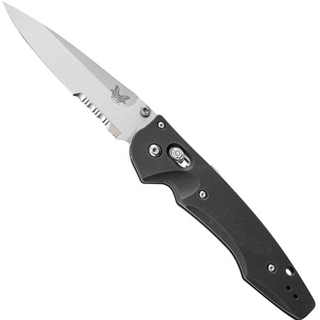 Benchmade Emissary AXIS-Assist Folding Knife, 3.45" Satin Drop-Point Combo Edge
