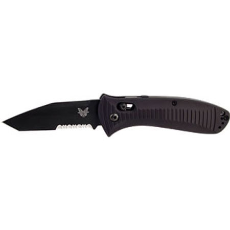 Benchmade Auto Presidio AXIS 3.47" ComboEdge Serrated Knife Tanto Blade, Black