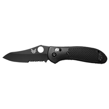 Benchmade Griptillian AXIS Folding Knife,3.45" Combo Edge Sheepsfoot Black Blade