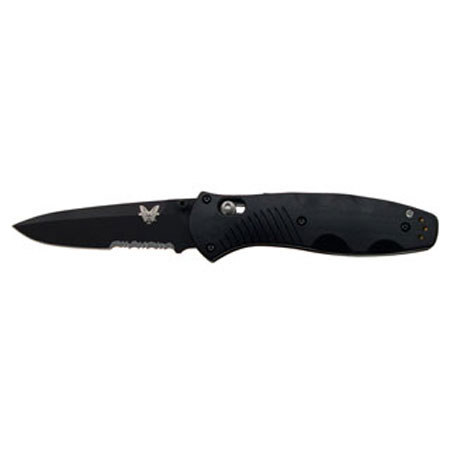 Benchmade Barrage AXIS-Assist Folding Knife, 3.6" Black Combo Edge Drop-Point