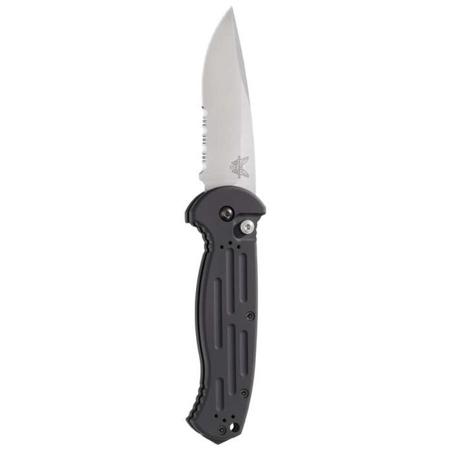 Benchmade AFO II Auto 3.56" Combo Edge Drop Point Blade knife, Satin Blade