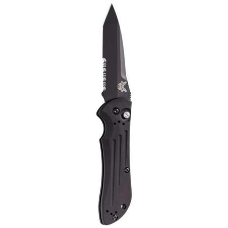 Benchmade Auto Stryker 3.6" Serrated Edge Tanto Blade Knife, Black Blade