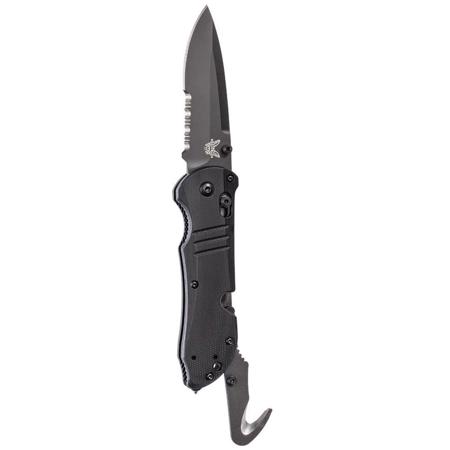 Benchmade 917 Tactical Triage Folding Knife, 3.5"Drop Point Serrated Edge, Black