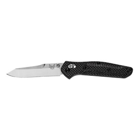 Benchmade Plain Edge Knife with 3.4" Satin Blade, Carbon Fiber