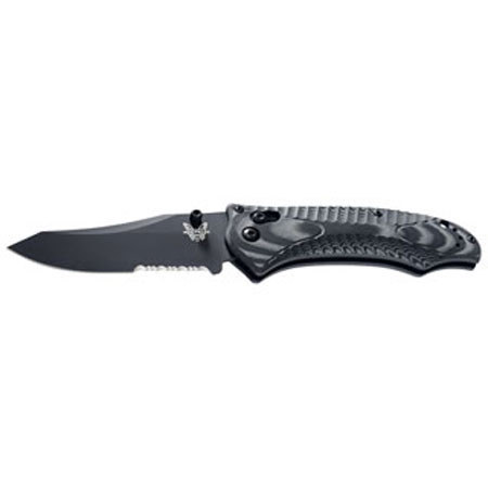 Benchmade Rift AXIS Folding Knife, 3.67" Black Combo Edge Reverse Tanto Blade