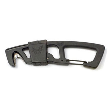 Benchmade 9 CB Fixed Blade Strap Cutter with Carabineer Clip, Black