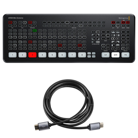 Blackmagic Design ATEM Mini Extreme HDMI Live Stream Switcher, Bundle with Gold Series 6' HDMI 2.0 Cable with Ethernet