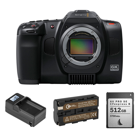 Blackmagic Design Cinema Camera 6K, with Battery, 512GB Memory Card, Charger Kit