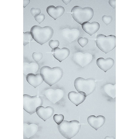 Studio Dynamics General Scenic Series for Gels, 10x10' Muslin Background, Gray Hearts.
