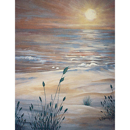 Studio Dynamics General Scenic Series 10x10' Muslin Background, Sunset Beach.