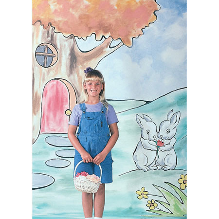 Studio Dynamics General Scenic Series 12' x 12' Muslin Background, Bunnykins.