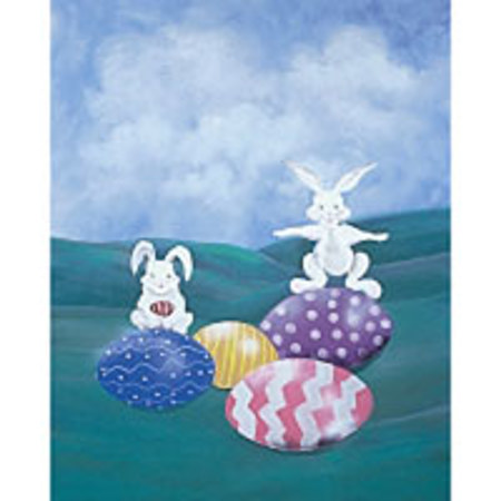 Studio Dynamics Holiday Scenic Series 12x12' Muslin Background, Playful Rabbits.