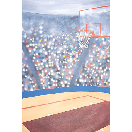 Studio Dynamics Sports Scenic Series 12' x 24' Muslin Background, Basketball.