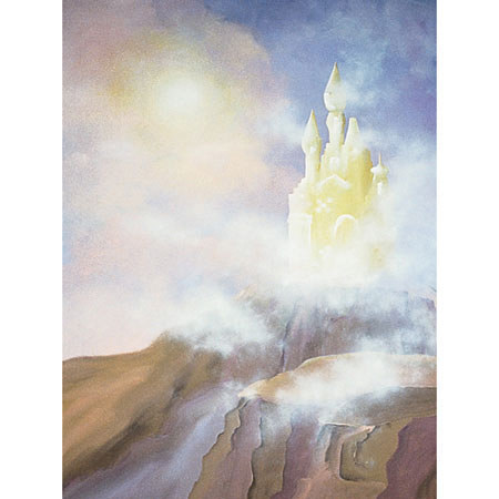 Studio Dynamics General Scenic Series 12' x 24' Muslin Background, Gold Castle.