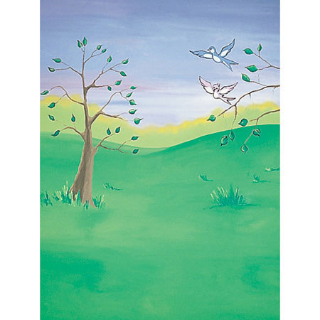 Studio Dynamics Holiday Scenic Series 12x24' Muslin Background, Spring Scenic # 1.