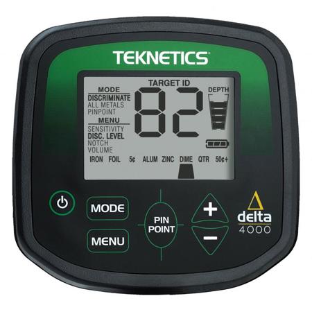 Teknetics Delta 4000 Metal Detector, 8" Waterproof Concentric Coil, VLF 7.69 kHz